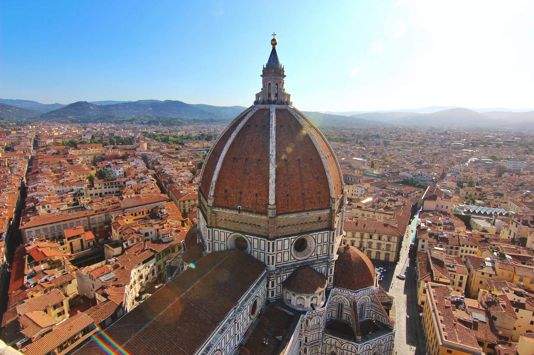 couples coordinates italy wedding destinations view of cupola duomo from bell tower florence