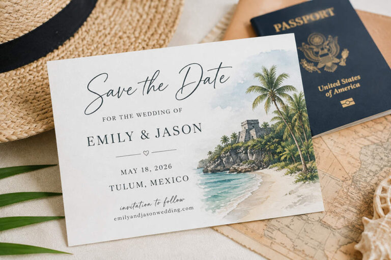 Destination wedding save the date