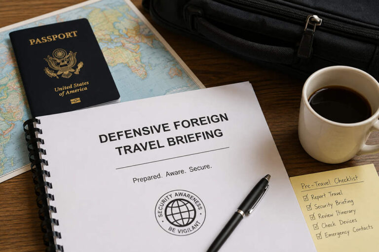 How often must you receive a defensive foreign travel briefing
